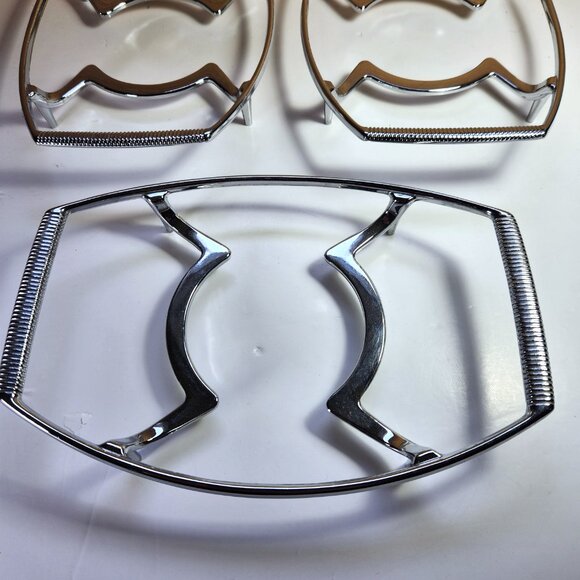 Corning Ware Trivet Lot of 3 Chrome Casserole Holder Vintage - Picture 2 of 9